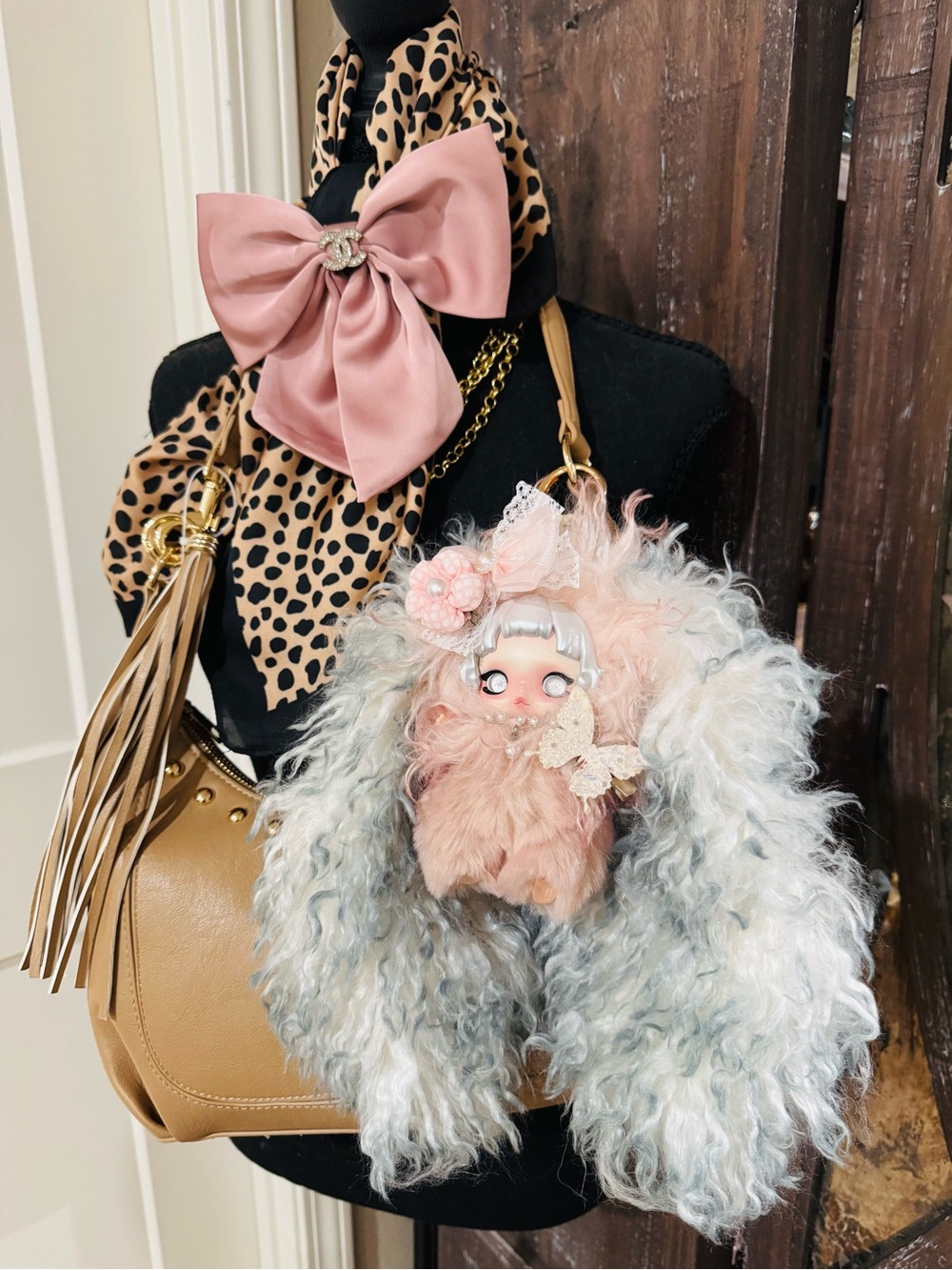 Custom Skullpanda Bunny Bag Charm with Accessories - Picture 9 of 11